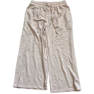 Freeprance casual linen cotton blend elastic waist pants